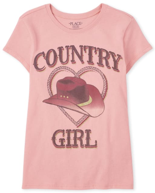 Girls Short Sleeve Country Girl Graphic Tee