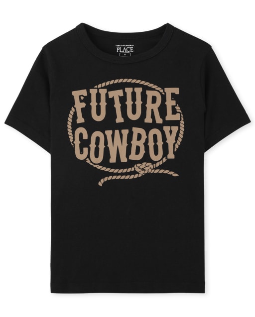 Camiseta de manga corta con estampado de vaquero del futuro para bebés y niños pequeños