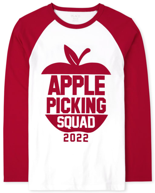 Unisex Adult Matching Family Long Sleeve Apple Picking Squad Graphic Tee