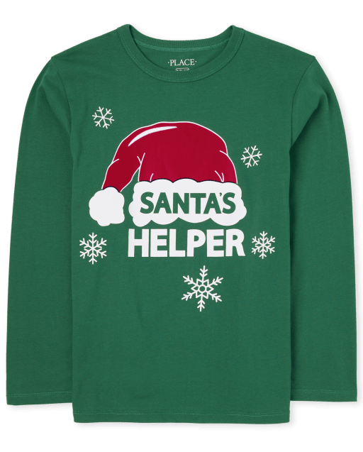 Unisex Kids Matching Family Santa's Helper Graphic Tee