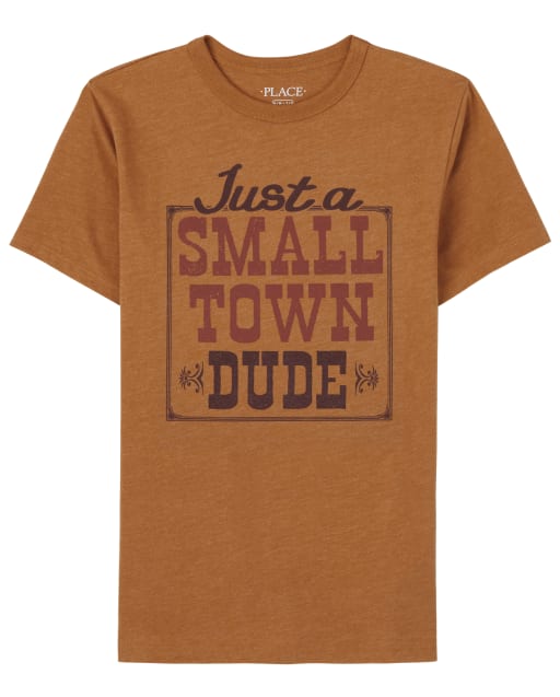 Camiseta estampada de manga corta Small Town Dude para niños