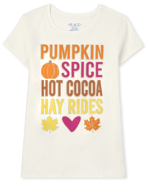 Girls Short Sleeve Pumpkin Spice Graphic Tee