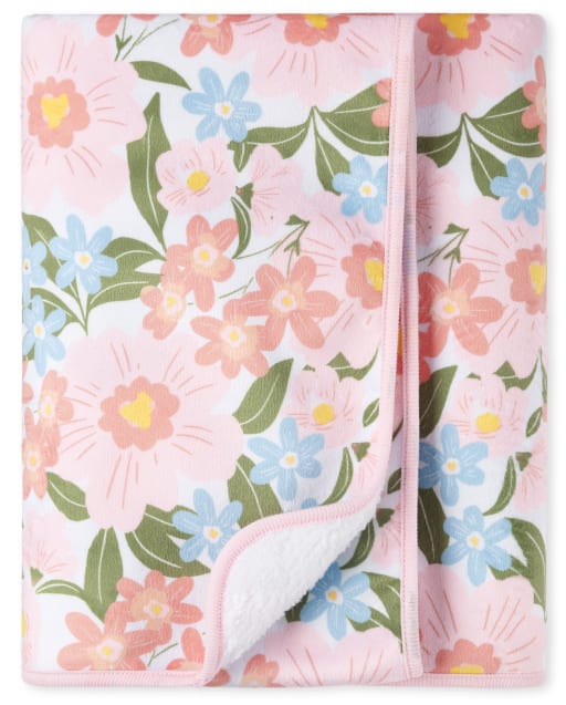 Couverture douillette florale pour bébés filles