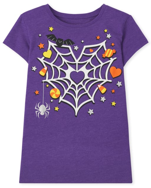 Camiseta con estampado de telaraña para niñas