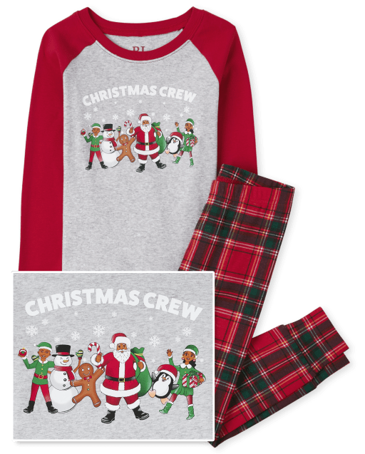 Pijama de algodón unisex para niños a juego con la familia de Navidad