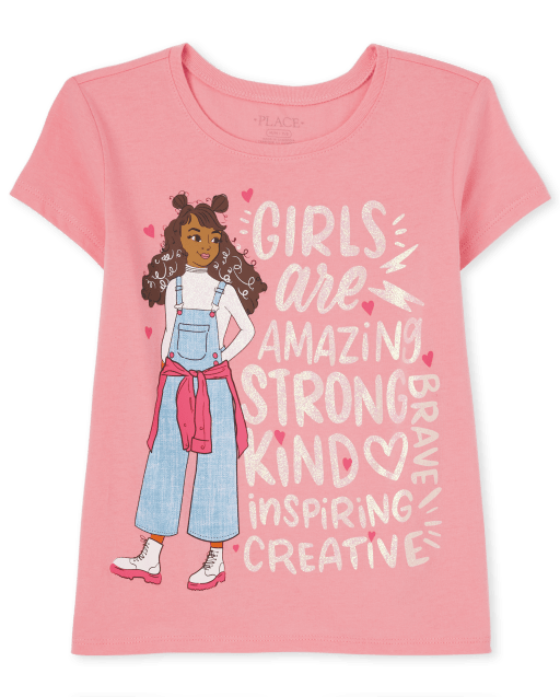 Camiseta de manga corta con gráfico increíble para niñas