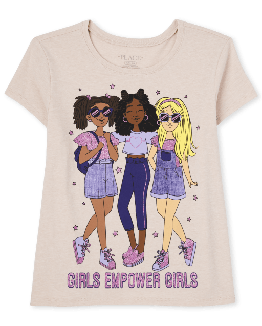 Camiseta con gráfico Empower de manga corta para niñas