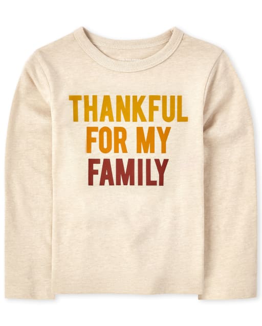 Unisex Baby And Toddler Matching Family Long Sleeve Thankful Graphic Tee