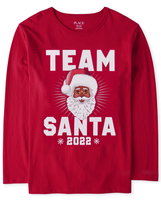 Unisex Adult Matching Family Christmas Long Sleeve Team Santa Graphic Tee