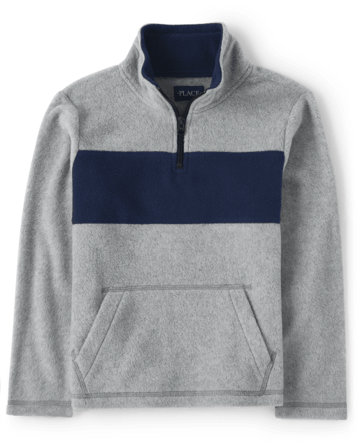 Pull à demi-fermeture éclair en molleton Glacier Colorblock pour garçon