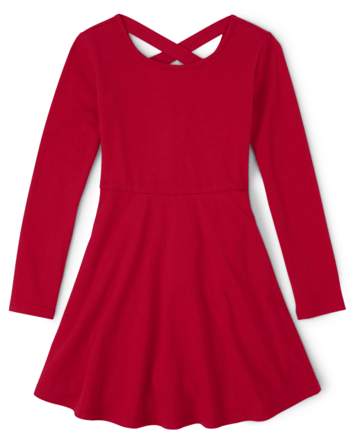 Girls Cross Back Skater Dress