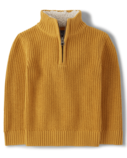 Baby And Toddler Boys Half Zip Mock Neck Sweater