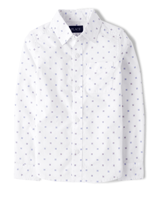 Chemise boutonnée en popeline imprimée pour garçon