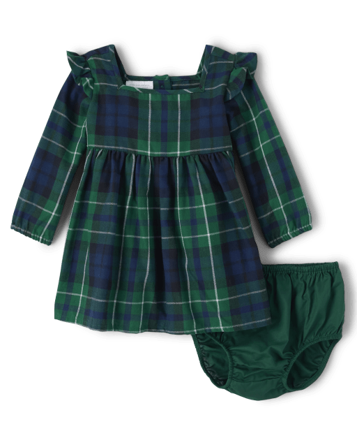 Baby Girls Plaid Ruffle Dress