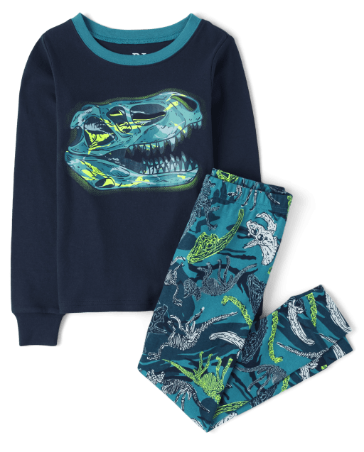 Boys Dino Snug Fit Cotton Pajamas