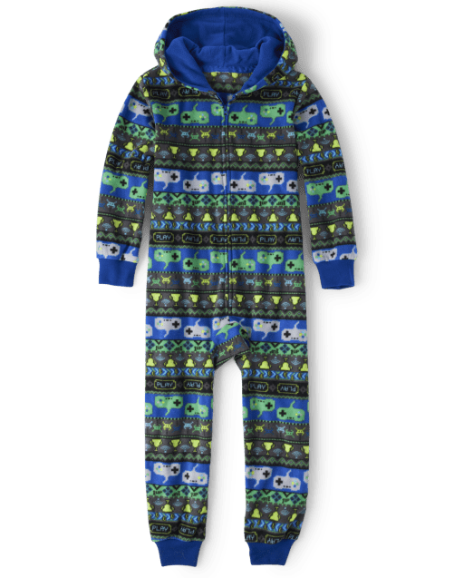 Boys Gamer Fleece One Piece Pajamas