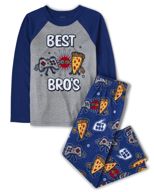 Boys Long Raglan Sleeve 'Best Bro's' Pajamas