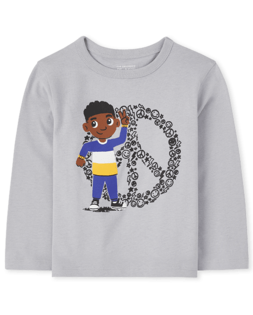Baby And Toddler Boys Peace Sign Graphic Tee