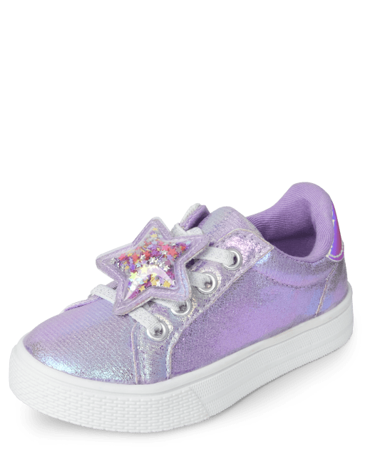 Toddler Girls Holographic Star Low Top Sneakers