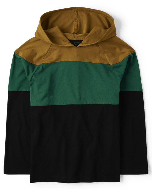 Top con capucha y bloques de color para niños