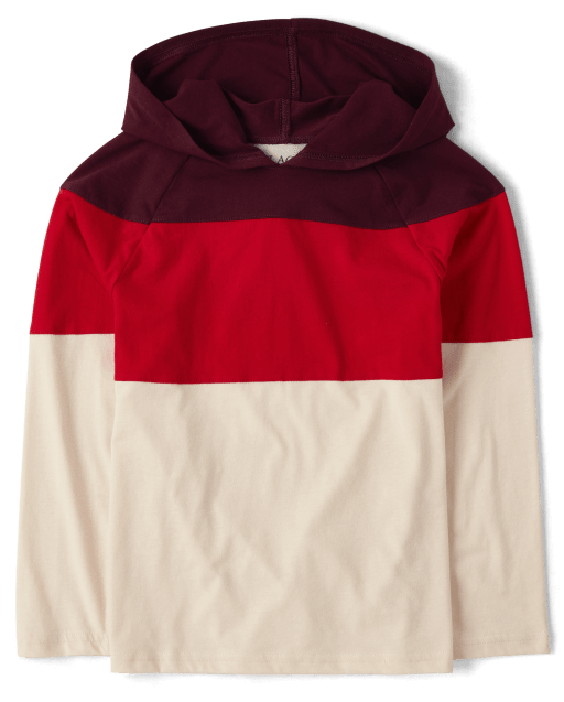 Top con capucha y bloques de color para niños