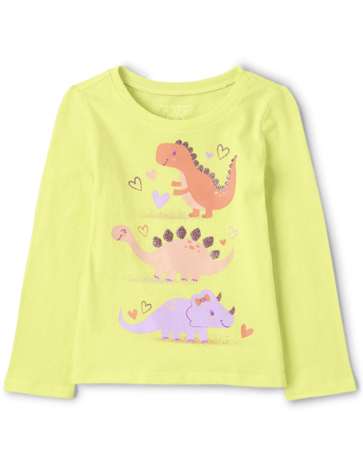 Baby And Toddler Girls Dino Graphic Tee