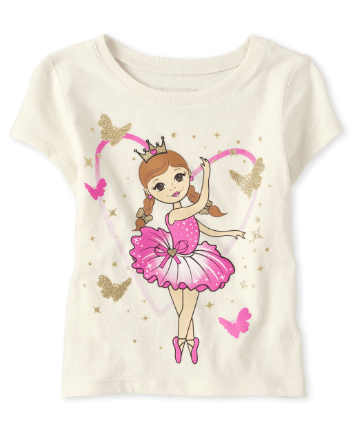 Baby and Toddler Girls Ballerina Graphic Tee