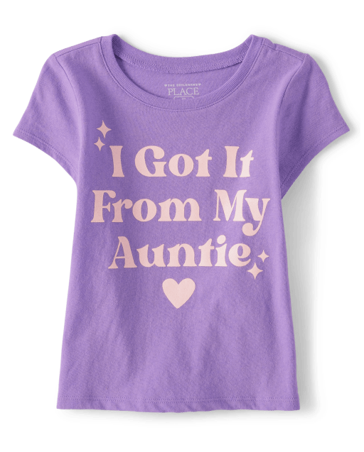Baby and Toddler Girls Aunt Graphic Tee