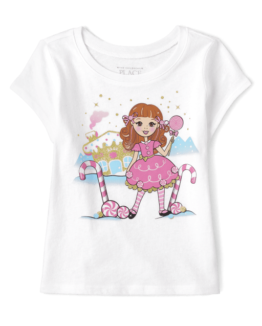 Camiseta con estampado de niña para bebés y niñas pequeñas