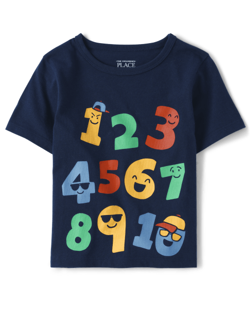 Baby And Toddler Boys Numbers Graphic Tee