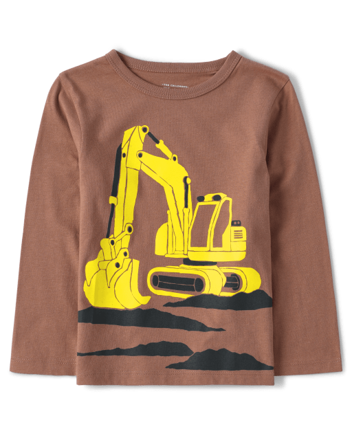 Camiseta gráfica de construcción para bebés y niños pequeños
