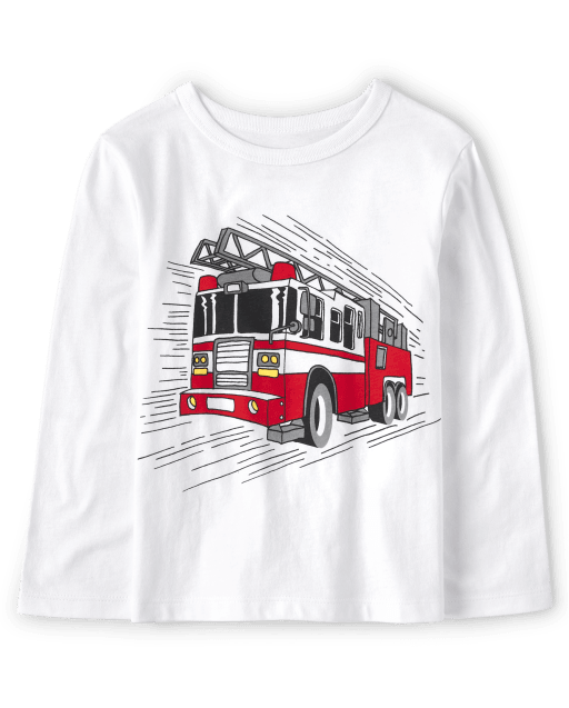 Baby And Toddler Boys Fire Truck Graphic Tee