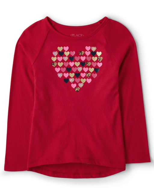 Camiseta alta y baja para el día de San Valentín para niña