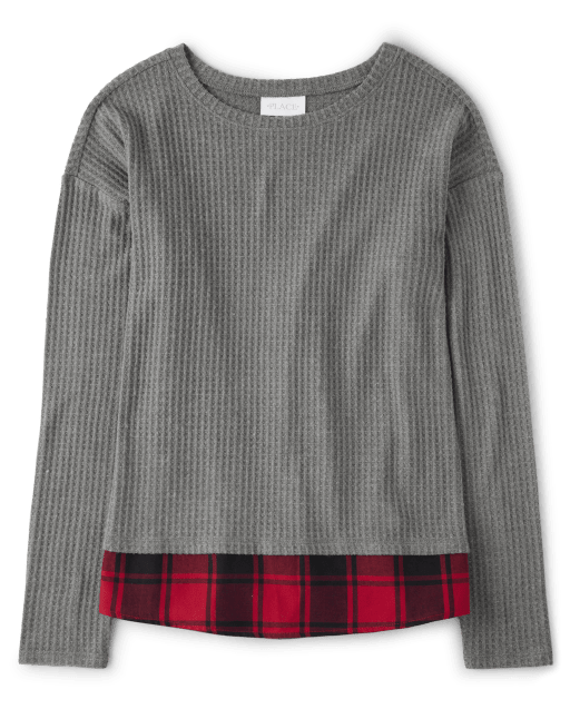 Womens Mommy And Me Buffalo Plaid Snit 2 in 1 Sweater
