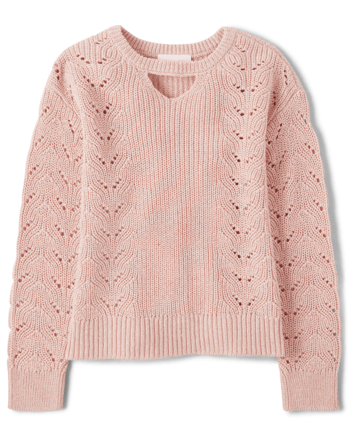 Girls Stitched Cut Out Sweater