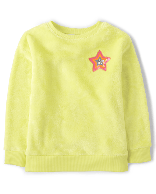 Haut graphique en sherpa à sequins pour fille