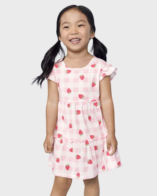Baby And Toddler Girls Strawberry Tiered Everyday Dress