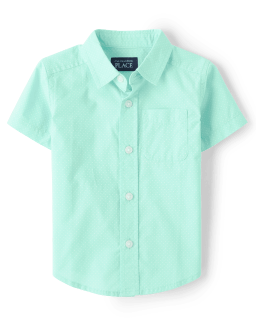 Baby And Toddler Boys Print Poplin Button Up Shirt