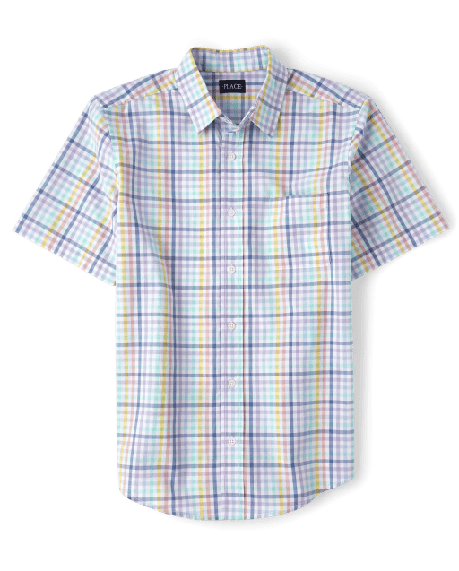 Mens Dad And Me Gingham Poplin Button Up Shirt