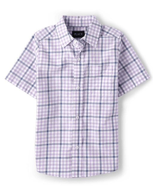 Boys Dad And Me Gingham Poplin Button Up Shirt
