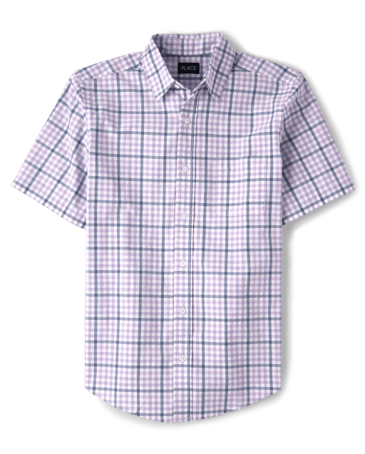 Mens Dad And Me Gingham Poplin Button Up Shirt