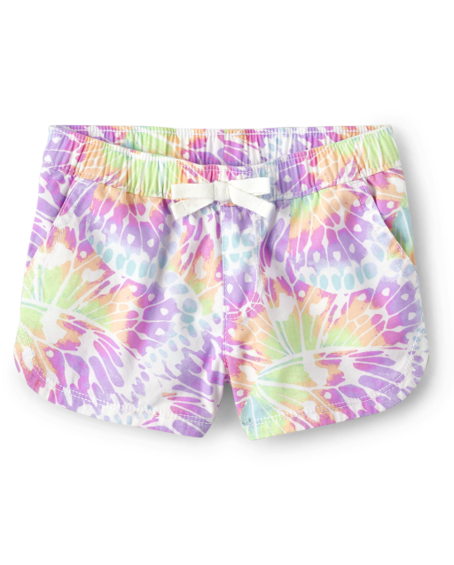 Baby And Toddler Girls Rainbow Tie Dye Pull On Shorts