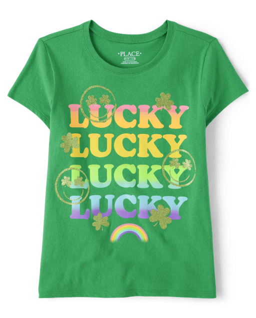 T-shirt graphique Lucky pour filles