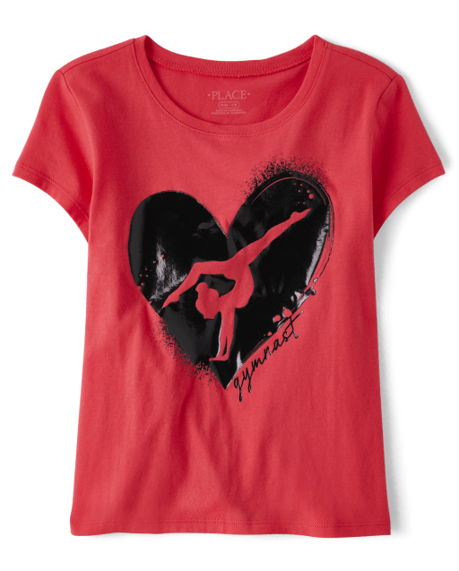 Camiseta con estampado de gimnasta para niñas