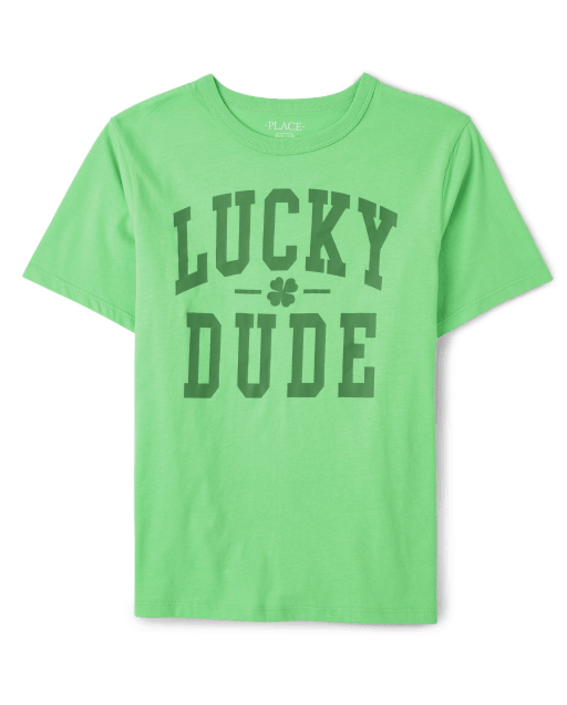Camiseta con gráfico Lucky Dude de la familia a juego para niños