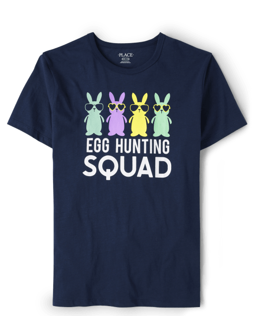 Unisex Adult Matching Family Egg Hunting Squad Graphic Tee
