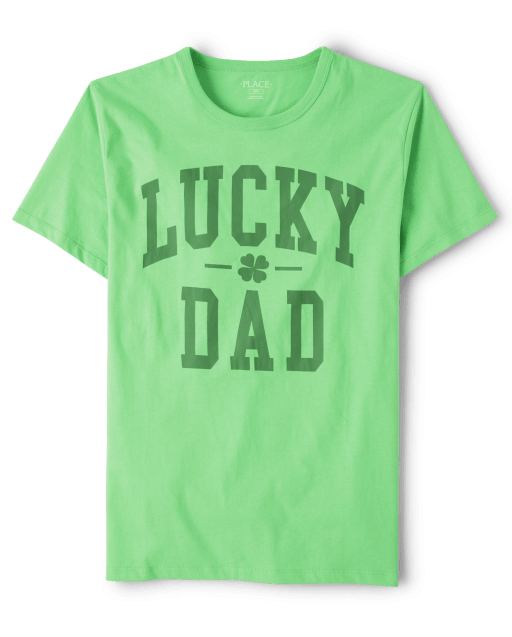 Camiseta con gráfico Lucky Dad de la familia a juego para hombre