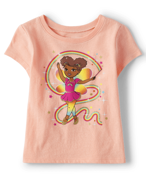 Camiseta gráfica de niña de baile para bebés y niñas pequeñas