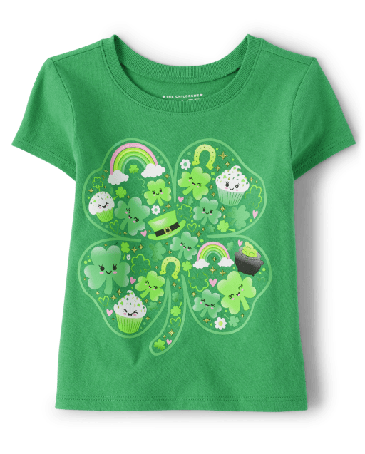 Baby And Toddler Girls Clover Graphic Tee