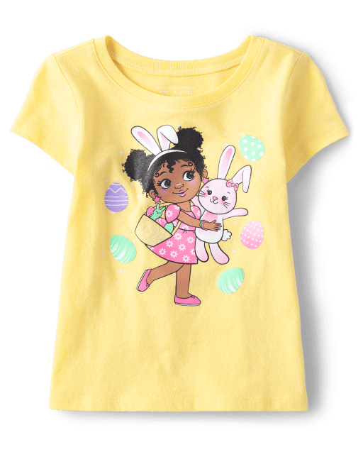 Baby And Toddler Girls Easter Girl Graphic Tee